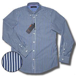 Ben Sherman Oversize Mod L/S Smart Striped Button Down Shirt Blue White Preview